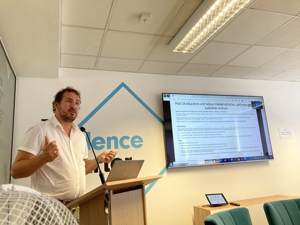 A man giving a presentation